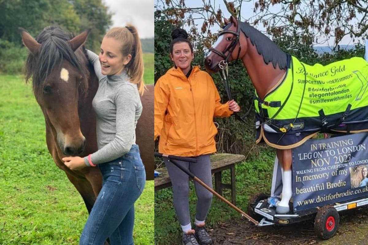 Woman to pull resin horse 140 miles to raise awareness about mental health after daughter’s suicide