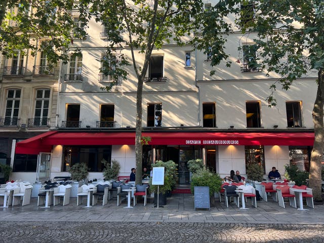 <p>Empty quarter: Café Beaubourg in central Paris, adjacent to the Pompidou Centre, during the Olympics </p>