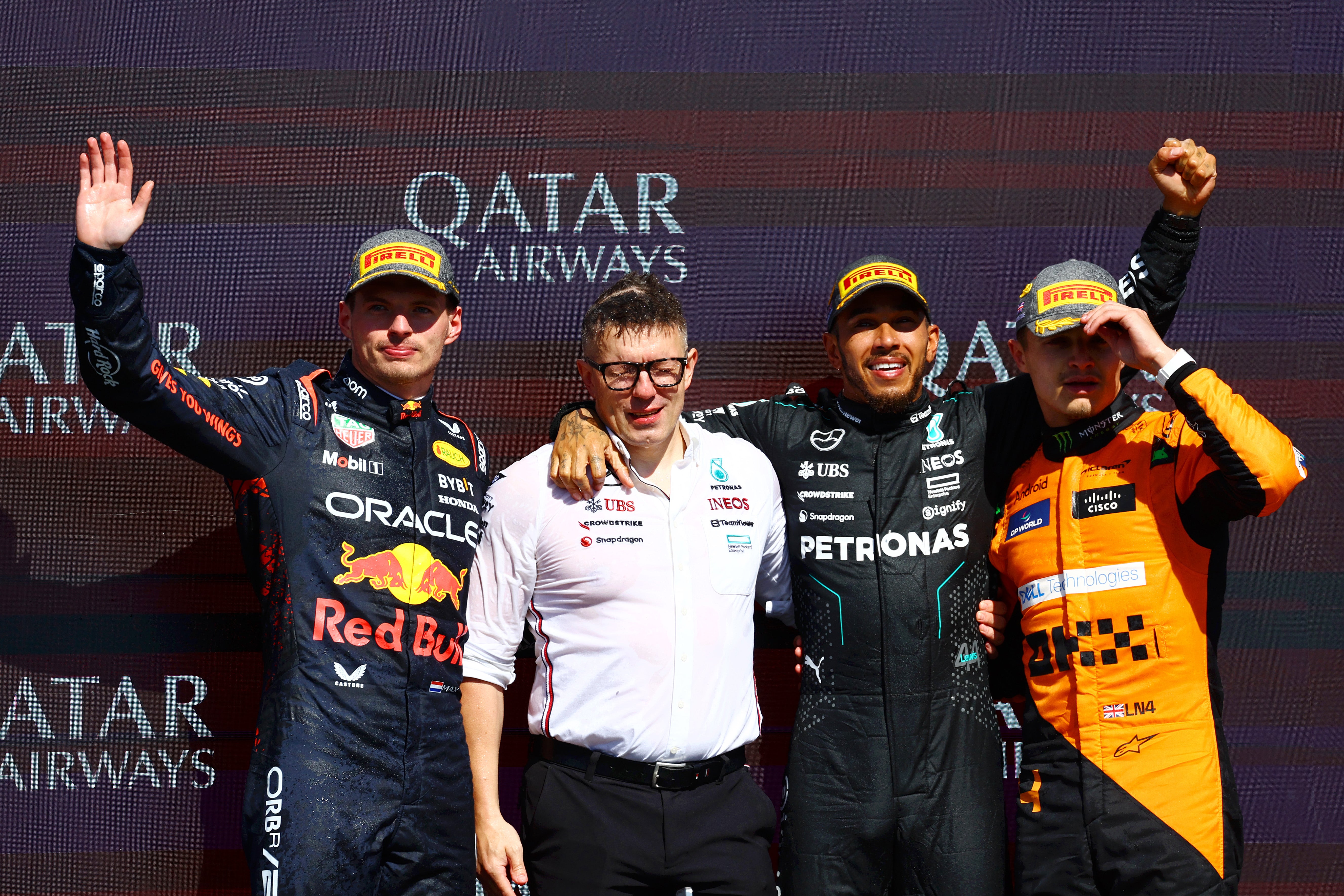 Lewis Hamilton celebrates his ninth win at the British Grand Prix