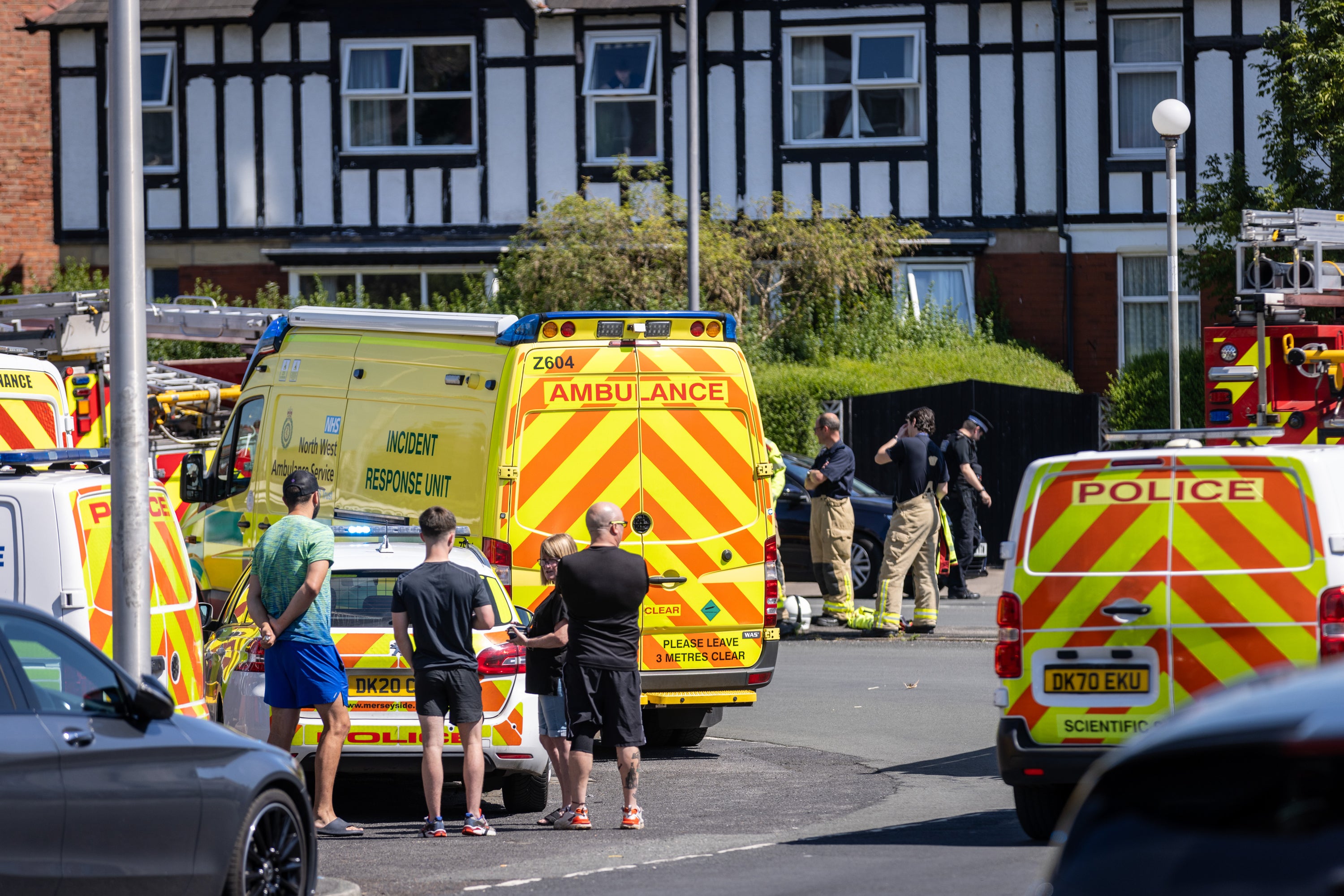 Police in Southport, Merseyside, where a man has been detained