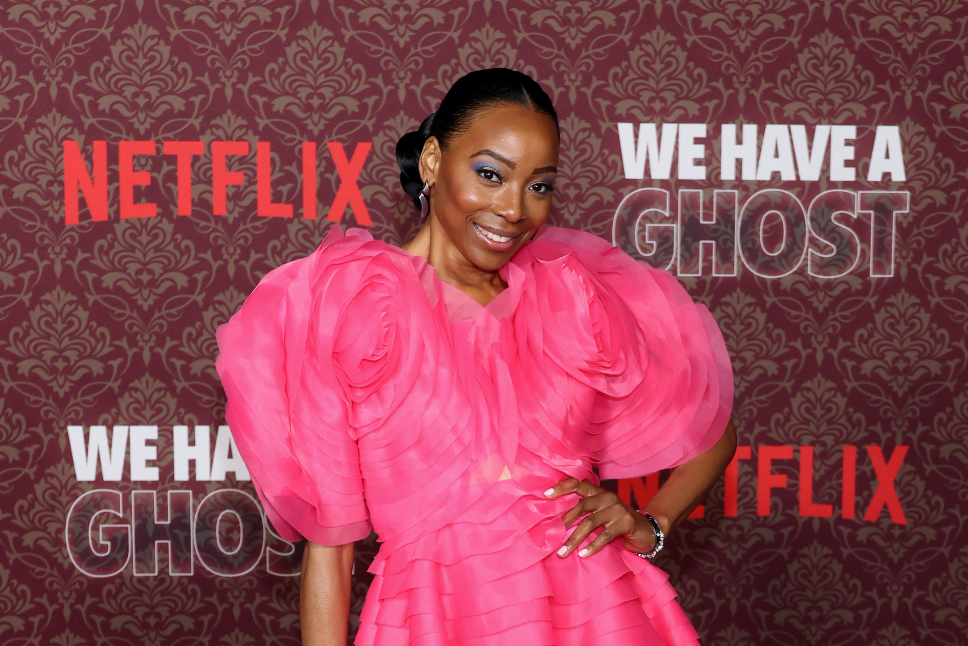 Erica Ash attends the premiere of ‘We Have A Ghost’ in LA in 2023