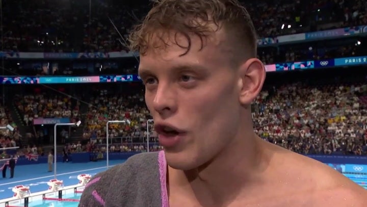 <p>Matt Richards’s response after missing out on Olympic 200m freestyle gold by 0.02 seconds.</p>
