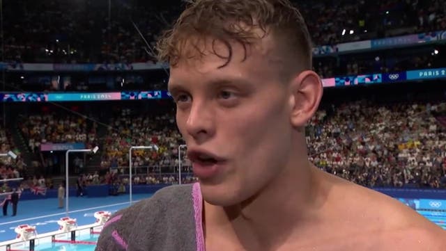 <p>Matt Richards’s response after missing out on Olympic 200m freestyle gold by 0.02 seconds.</p>