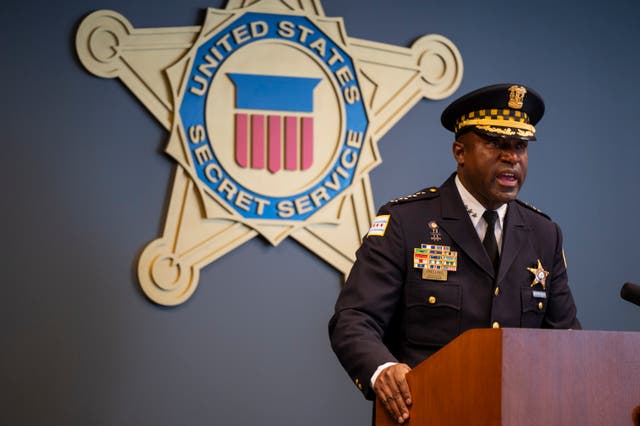 <p>Chicago Police Superintendent Larry Snelling speaks during a Democratic National Convention security briefing on July 25 in Chicago. The city has created a new court to handle the expected mass arrests during the Democratic National Convention </p>