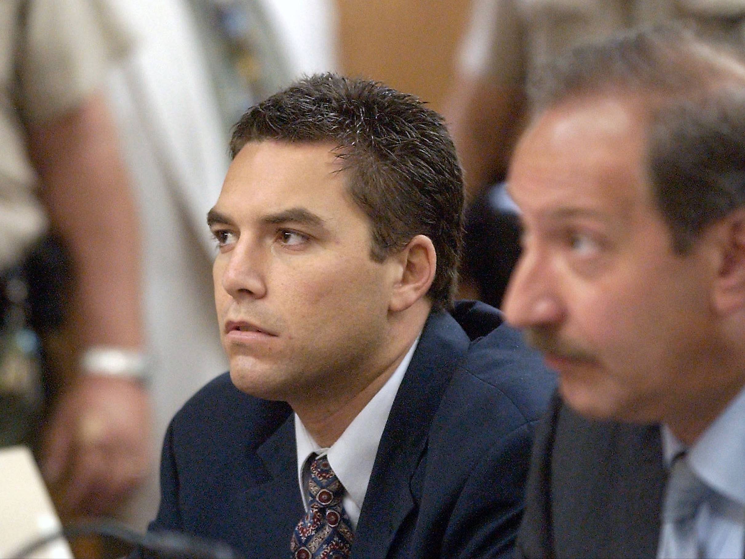 Scott Peterson during a pretrial hearing in Modesto, California, July 2003