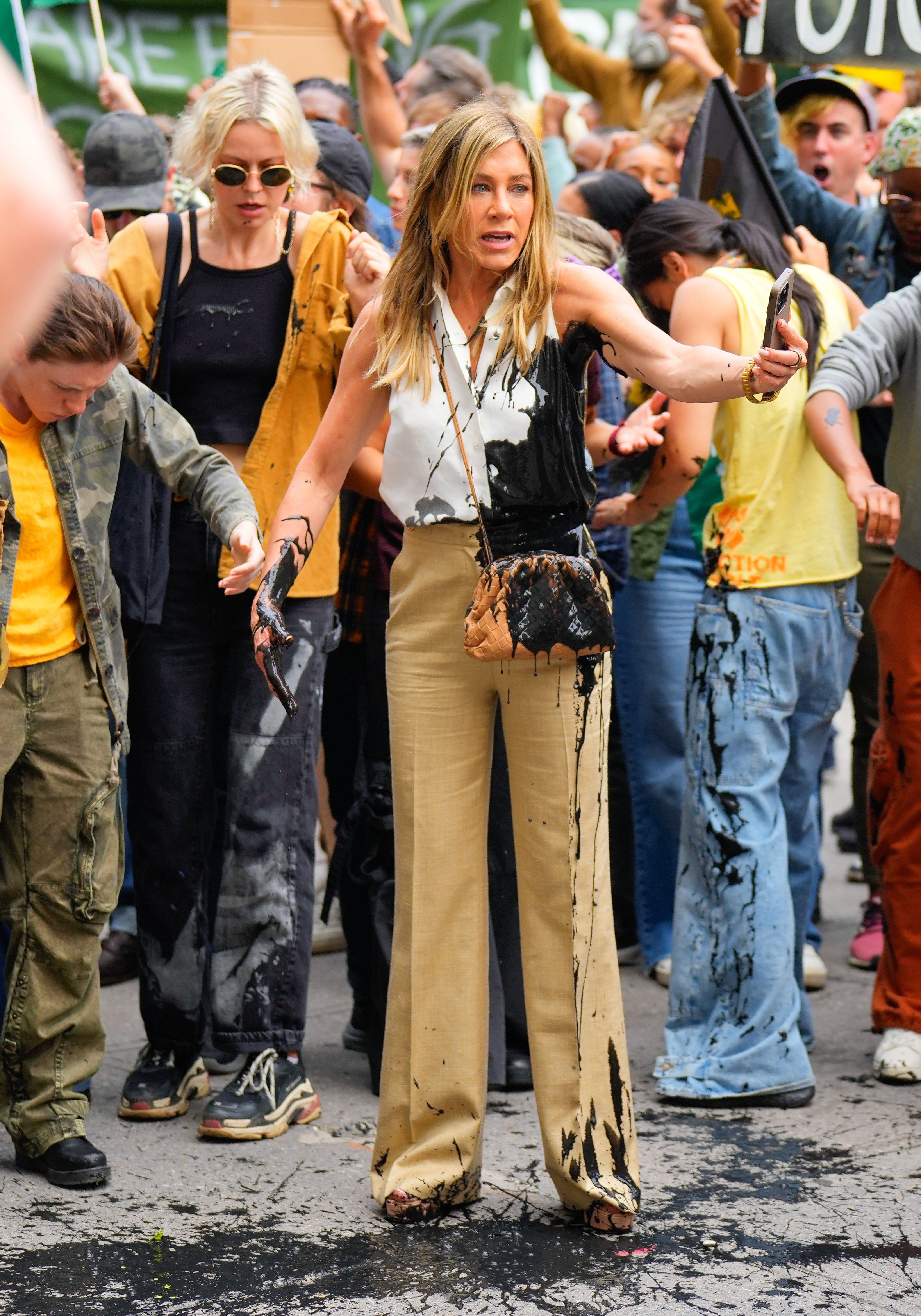 Jennifer Aniston filming ‘The Morning Show’ in New York