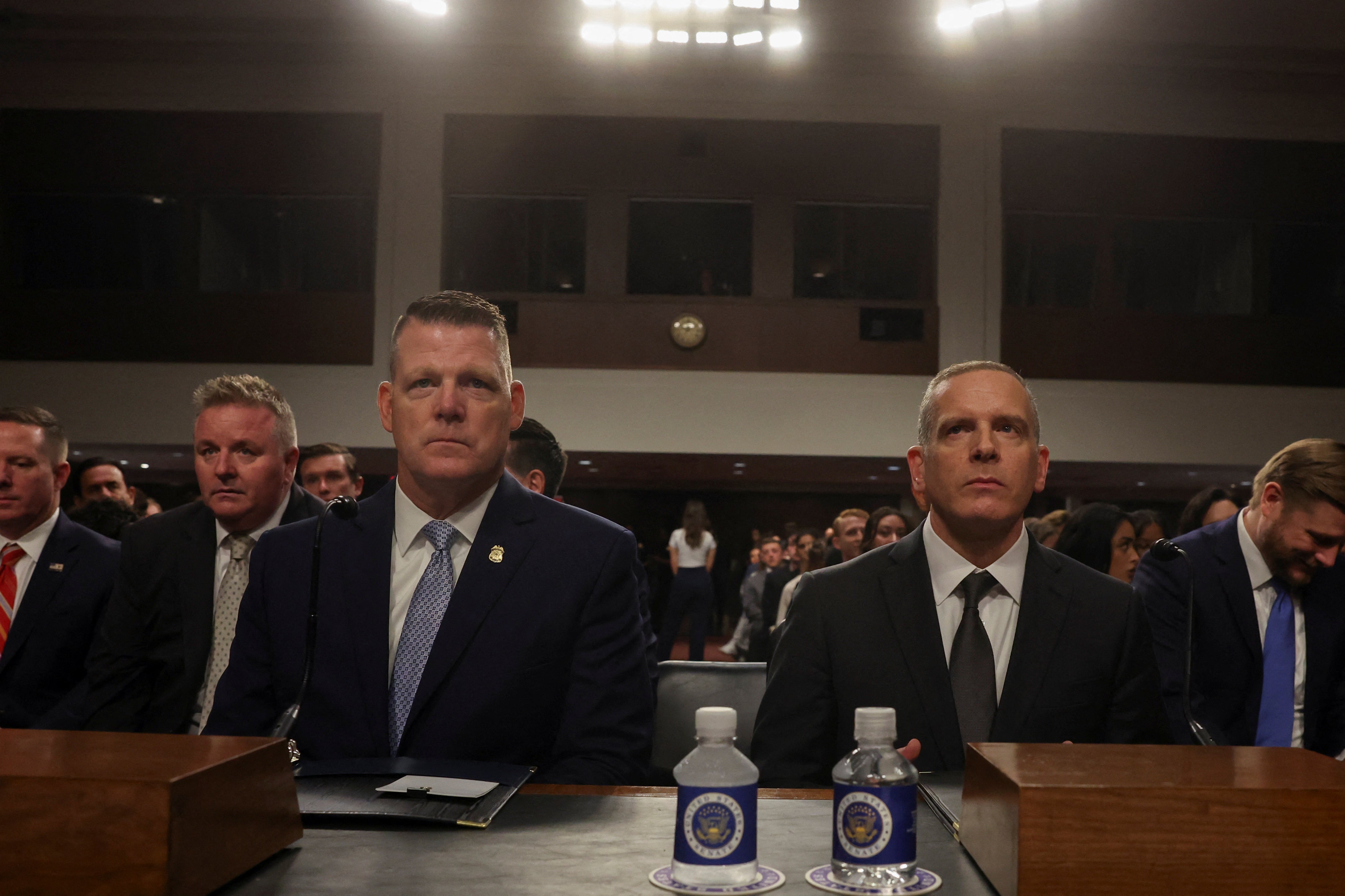 Acting Director of the Secret Service, Ronald Rowe (left) and Deputy Director of the FBI Paul Abbate appear for a Senate Judiciary Committee hearing on the attempted assassination of Donald Trump