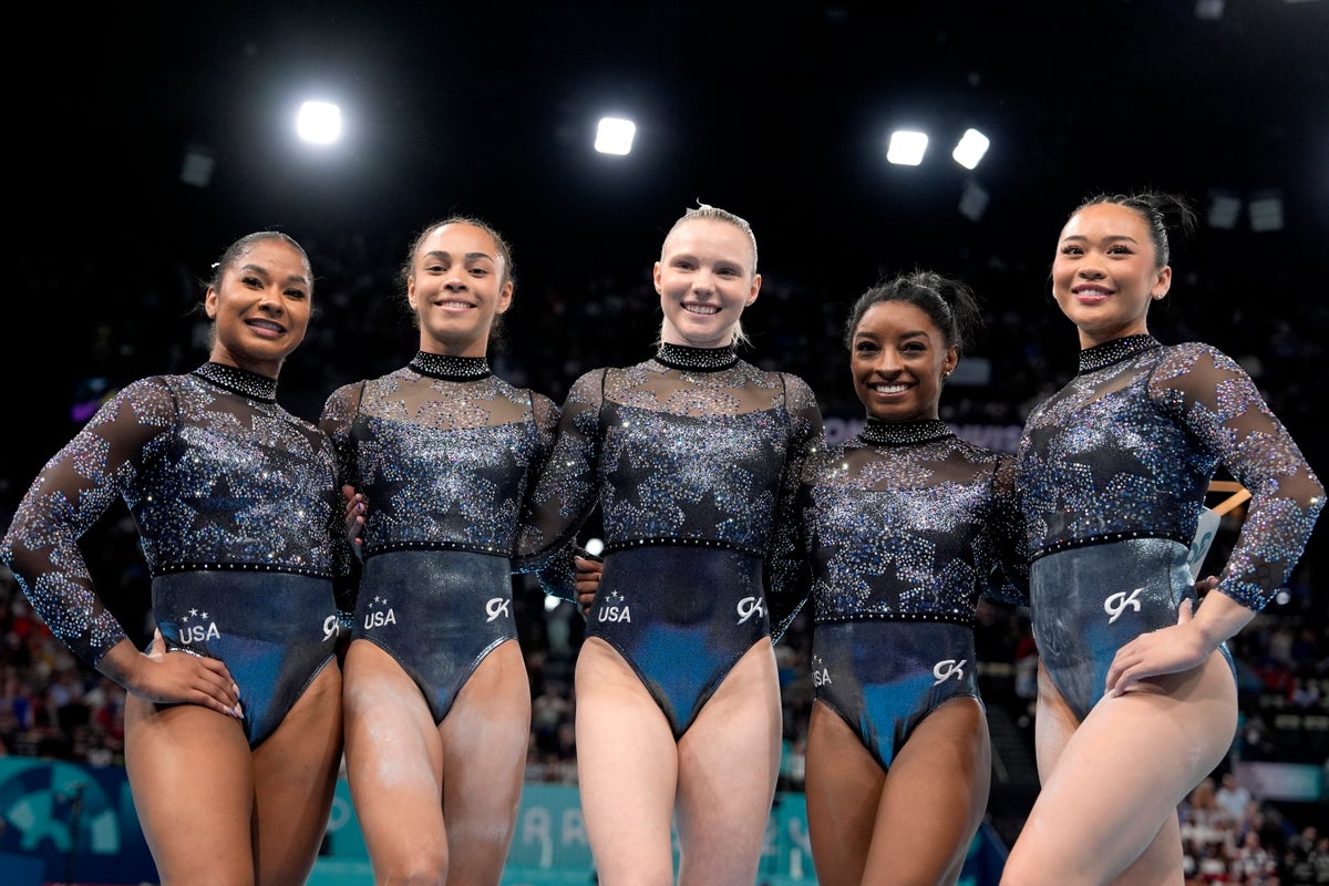 The Latest: Simone Biles and US compete in Olympic gymnastics women's team final