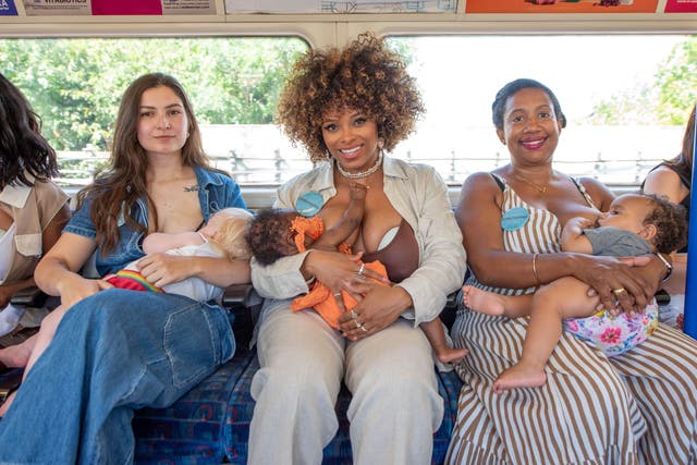 Fleur East breastfeeds and pumps milk for her daughter Nova on the London Underground (Jas Lehal/PA)