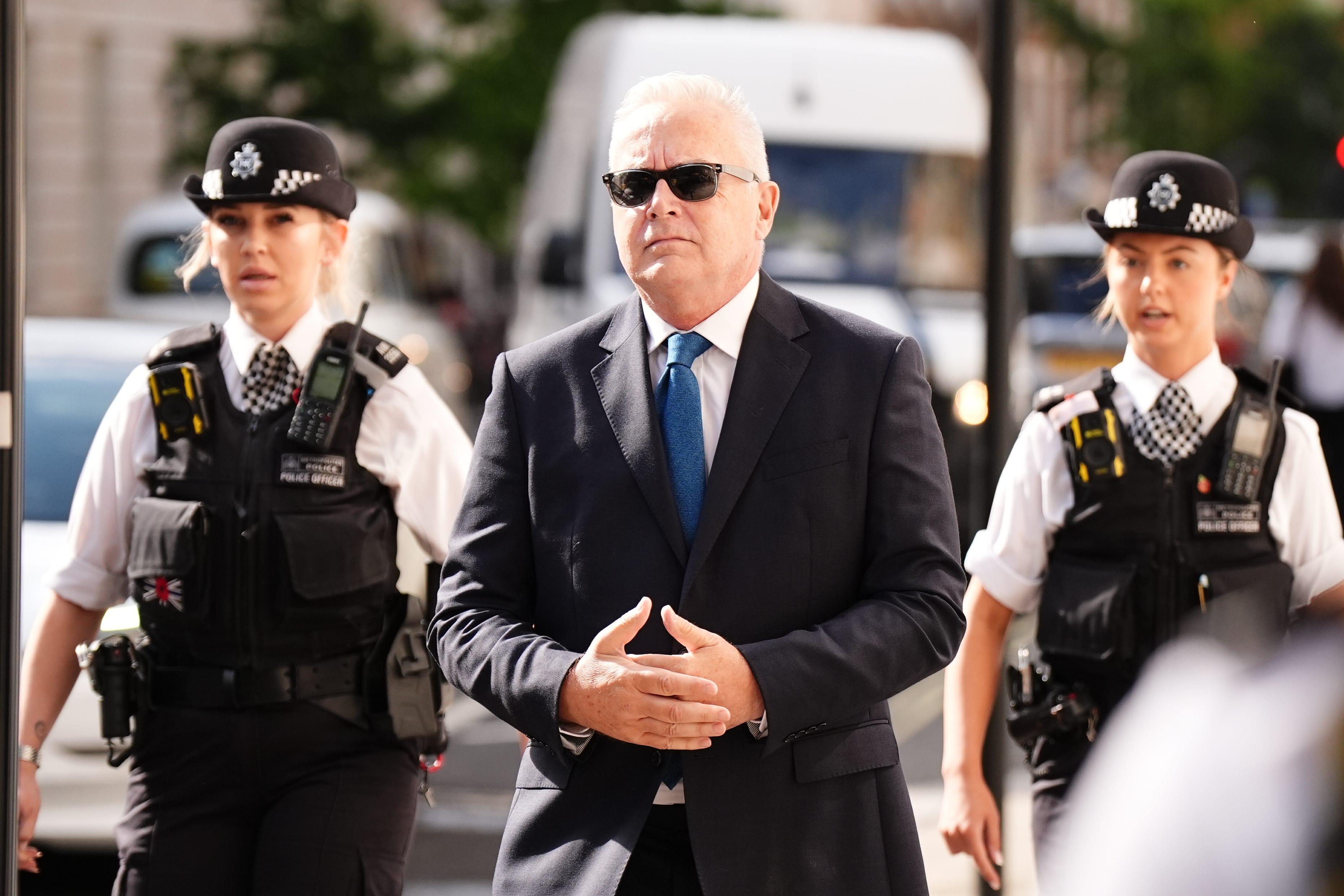 Huw Edwards arriving at Westminster Magistrates Court