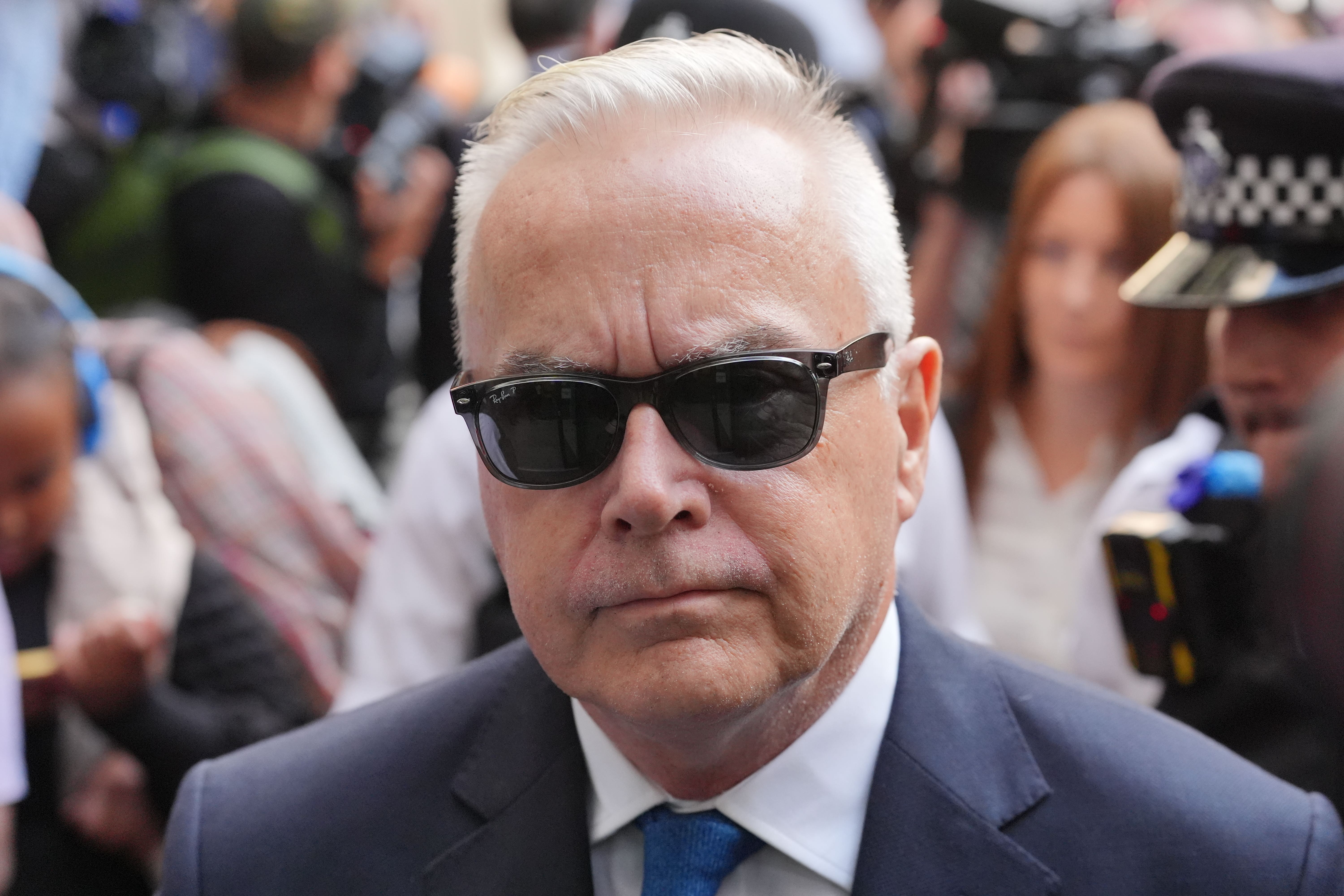 Former BBC broadcaster Huw Edwards arriving at Westminster Magistrates’ Court on Wednesday (Jonathan Brady/PA)