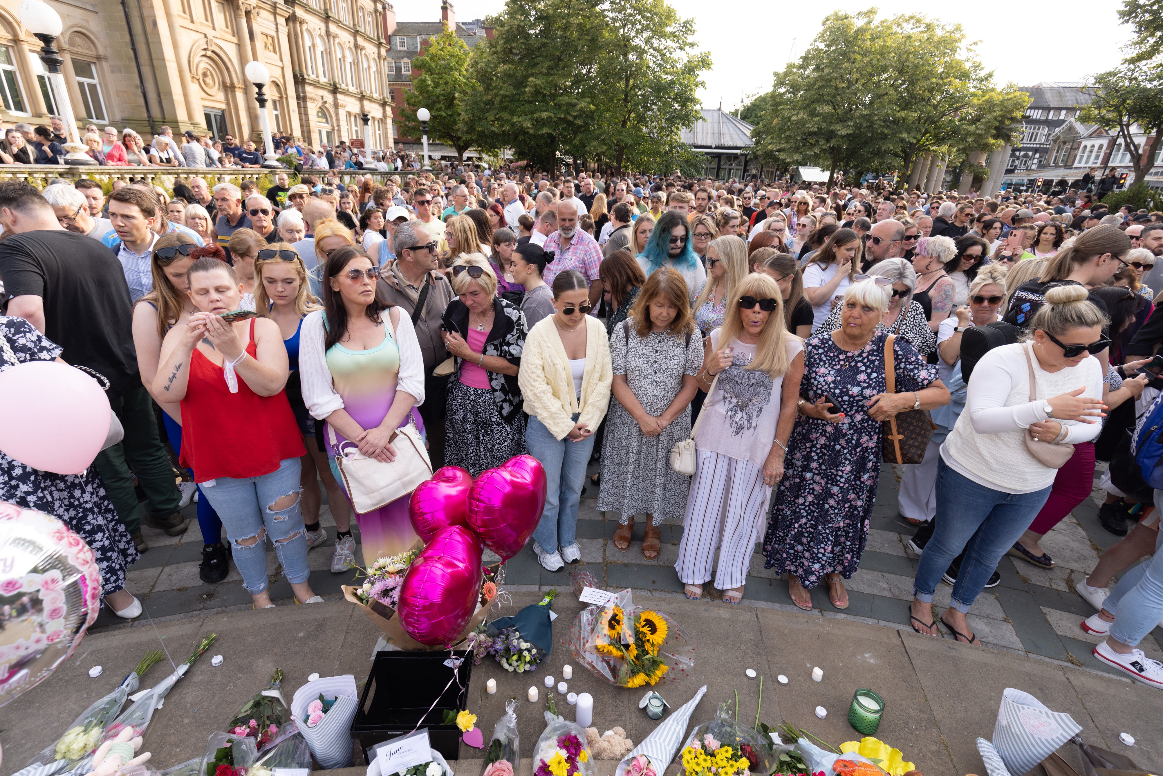 Members of the public took part in a peaceful vigil near to the scene in Hart Street on Tuesday. (James Speakman/PA)