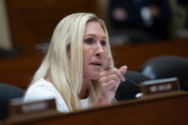 <p>Marjorie Taylor Greene speaks during a House Oversight Committee hearing on July 22. A man who threatened to kill her in 2023 has pleaded guilty to making interstate threats against the congresswoman. </p>