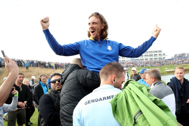 Tommy Fleetwood has fond memories of Le Golf National, having helped Europe regain the Ryder Cup there in 2018 (David Davies/PA)