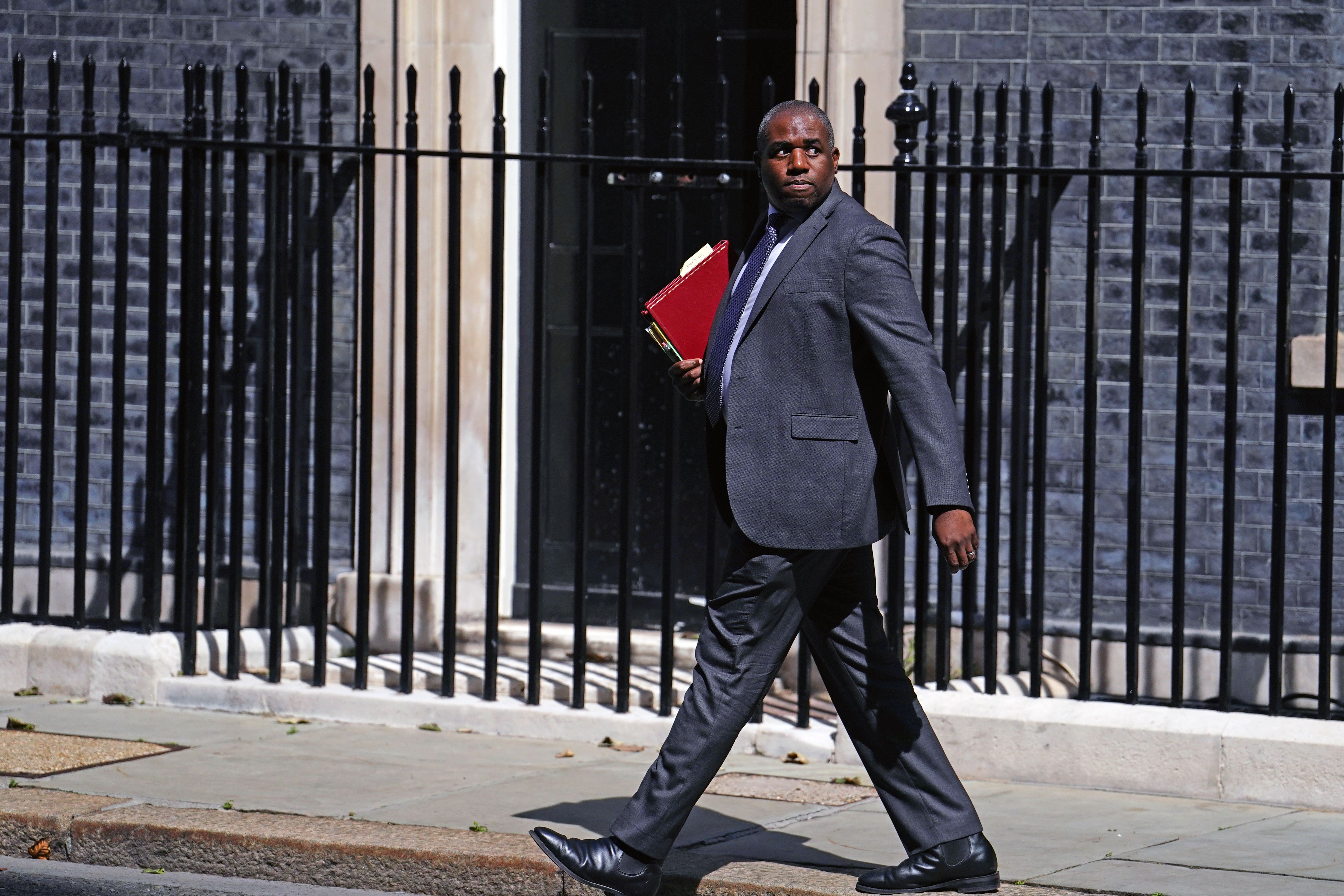 Foreign Secretary David Lammy leaving Downing Street (PA)