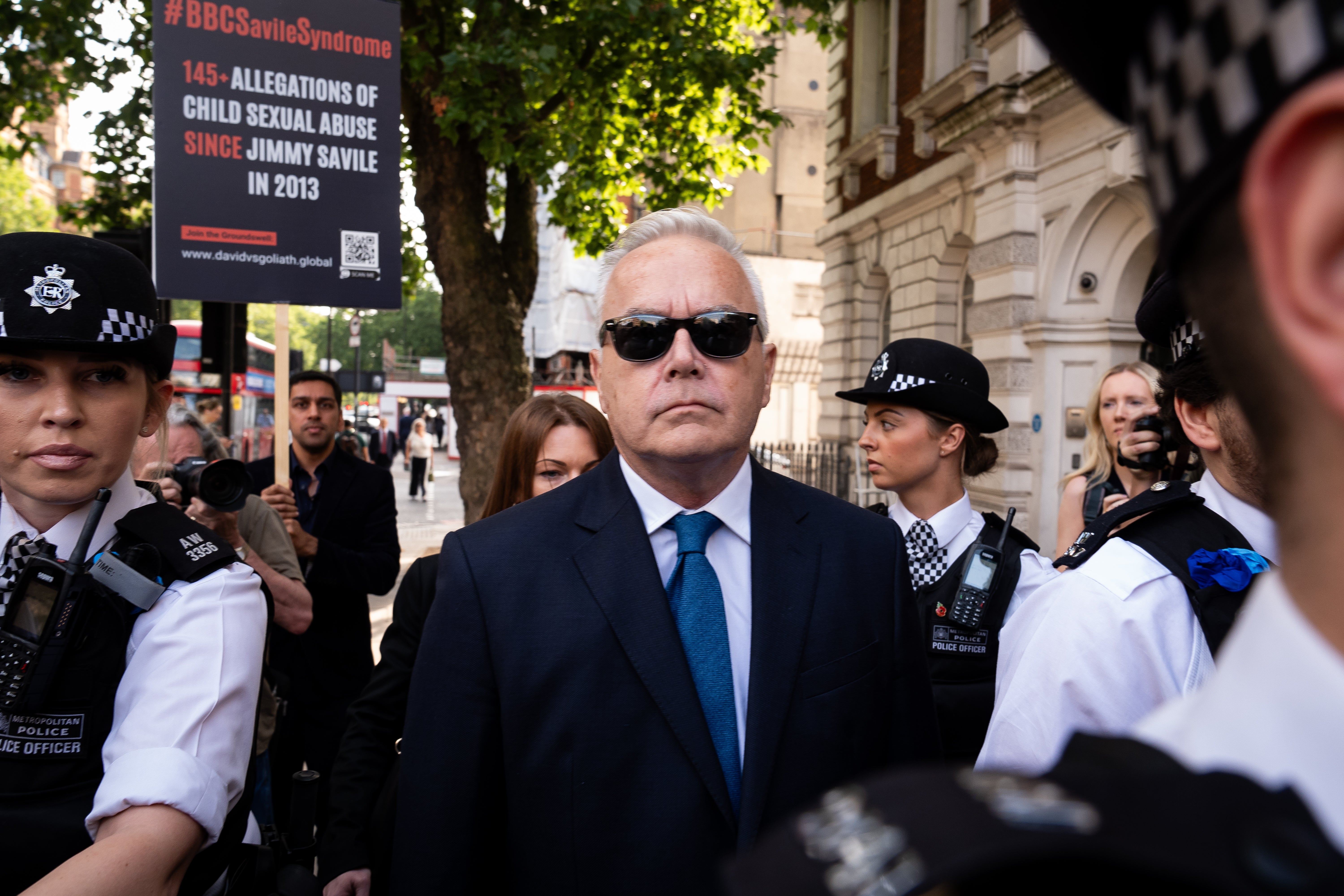 Former BBC broadcaster Huw Edwards arriving at Westminster Magistrates’ Court (Aaron Chown/PA)