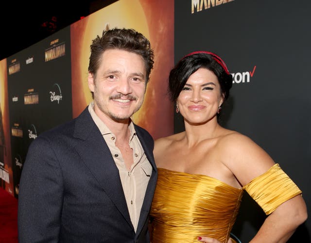 <p>Pedro Pascal and Gina Carano</p>