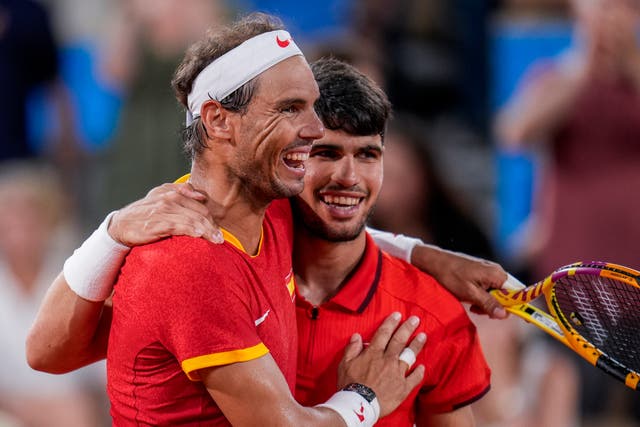 <p>Rafael Nadal, left, and Carlos Alcaraz will be part of Spain’s Davis Cup team </p>