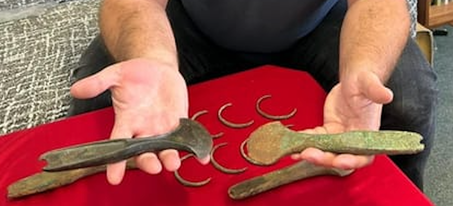 Bronze axes unearthed at the Czech Republic archaeological site