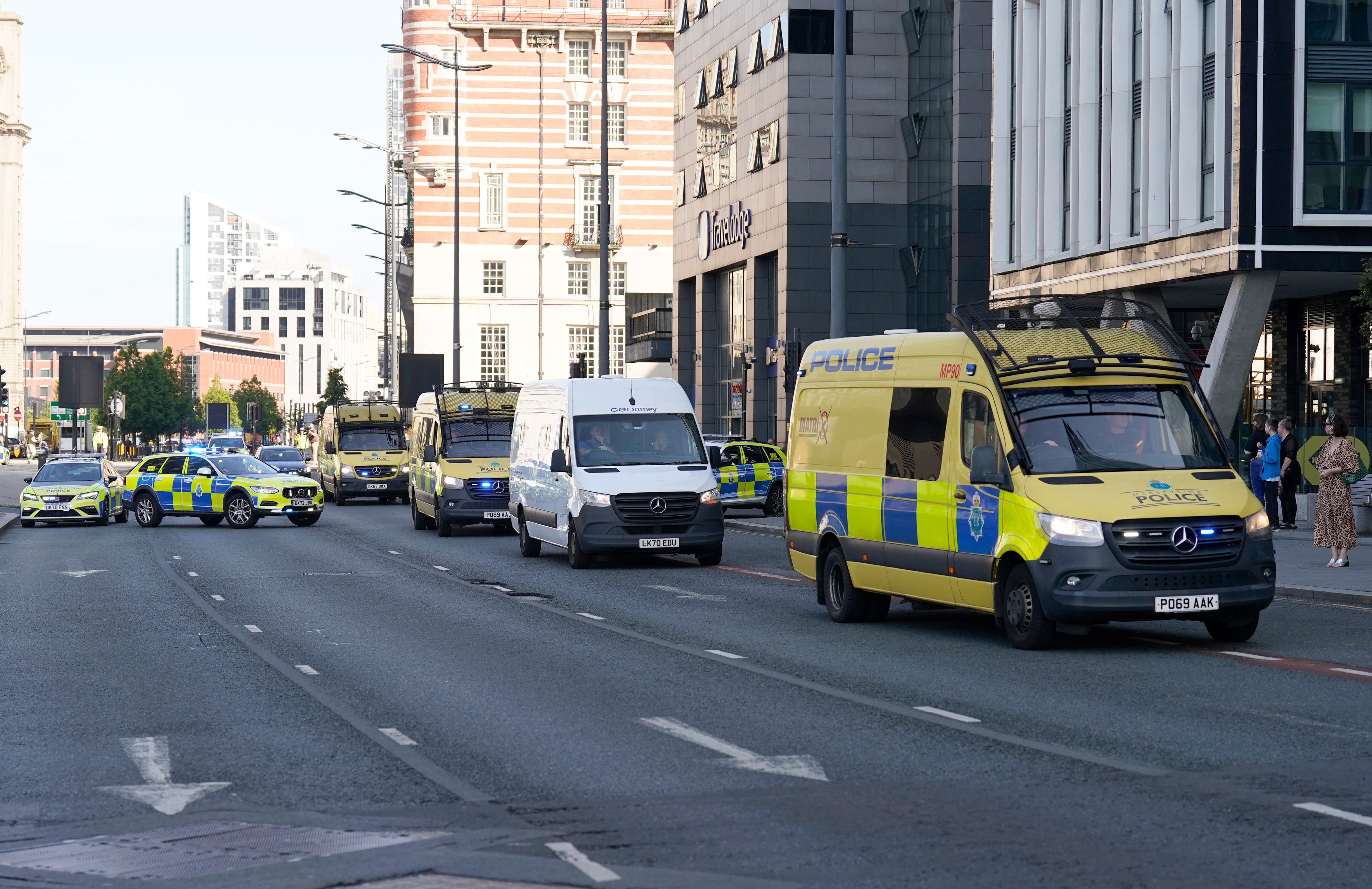 The vehicle arrived at court on Thursday morning