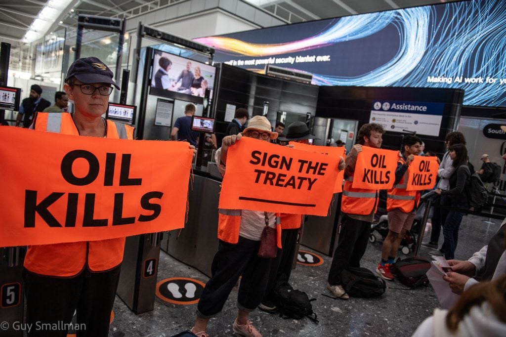 Protesters blocking part of Heathrow Terminal 5