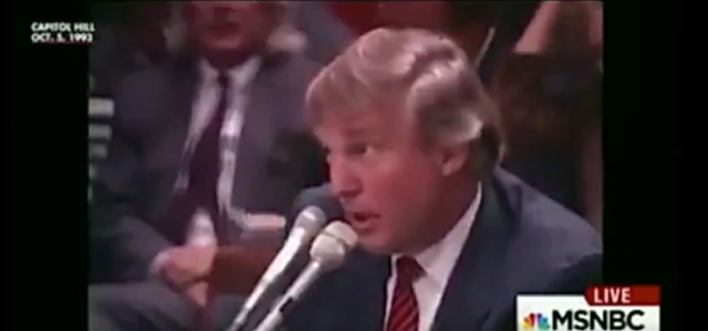 <p>Trump appears at a congressional hearing in 1993 over a casino dispute, where he claimed that Native American casino owners ‘don’t look like Indians to me’ </p>