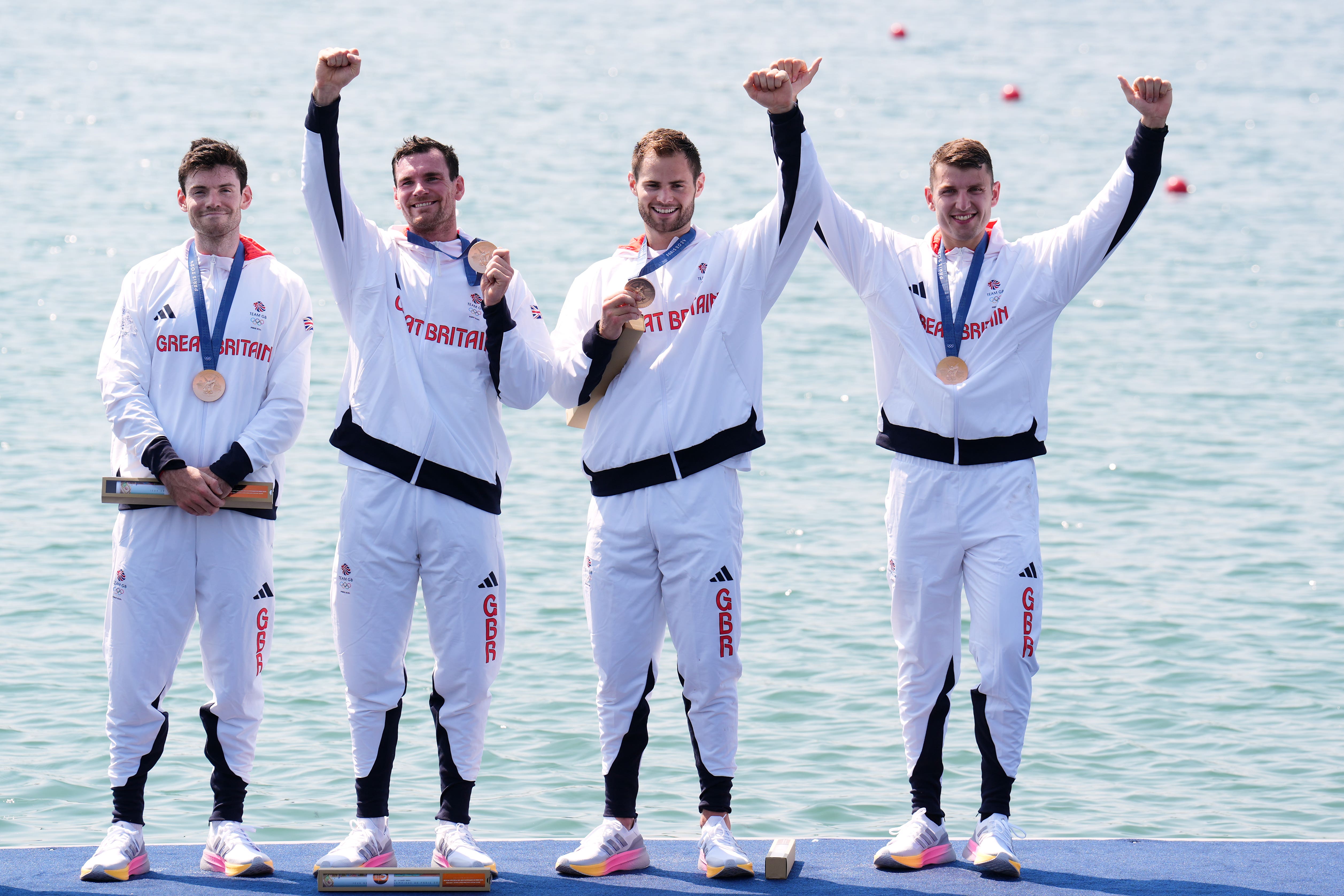 Freddie Davidson, Matt Aldridge, David Ambler and Oliver Wilkes won bronze in the men’s fours (John Walton/PA)