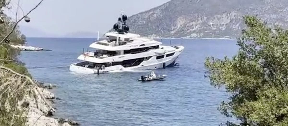 Luxury superyacht worth &pound;16m sinks off Greek island after crew member &lsquo;left a door open&rsquo;