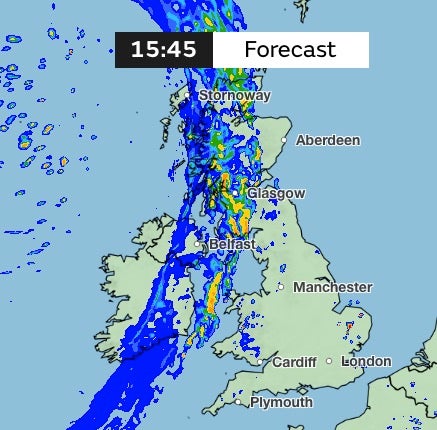 A front of rain will enter the UK from the northwest on Friday, reaching up to 30mm