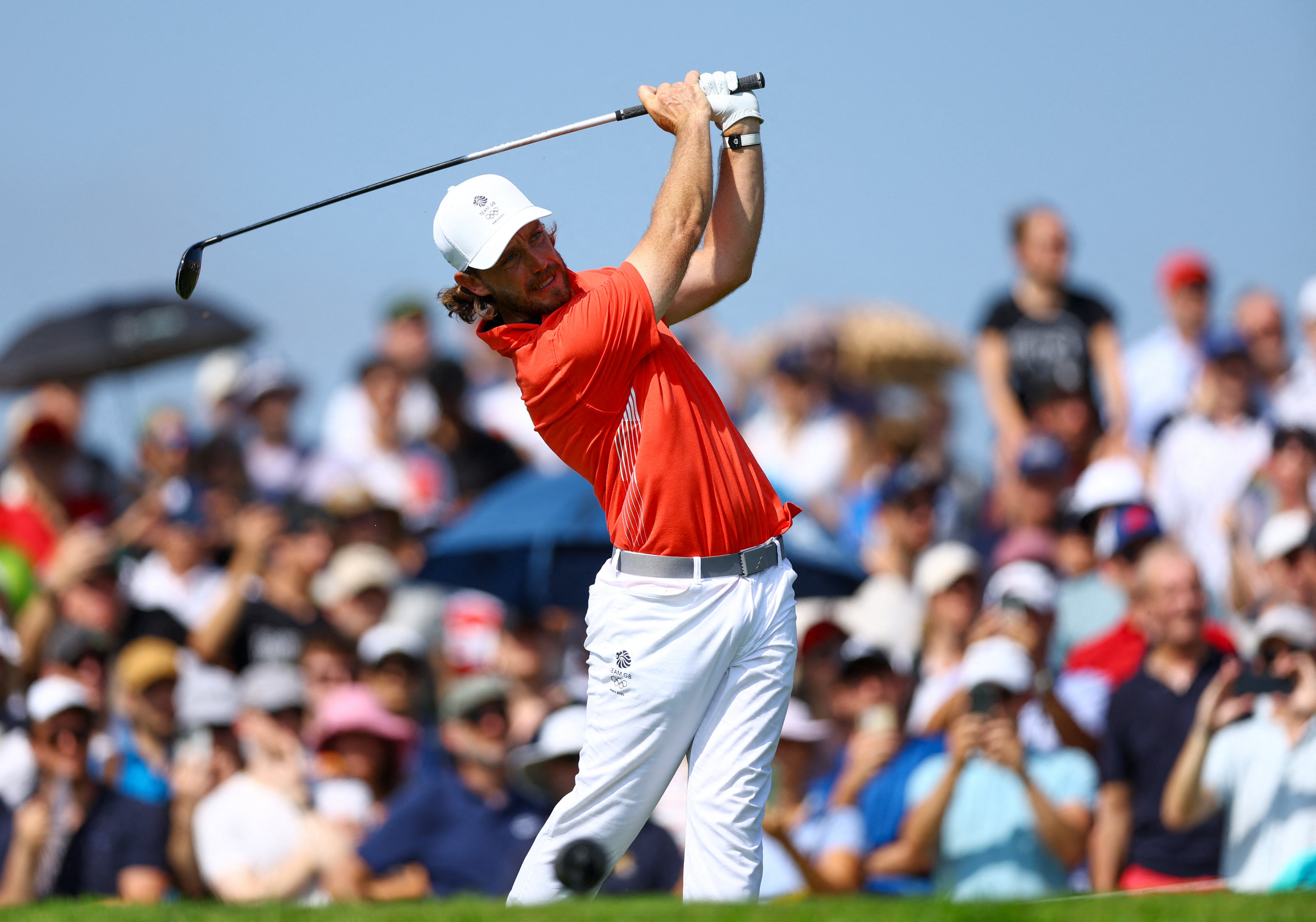 Tommy Fleetwood in action during round one