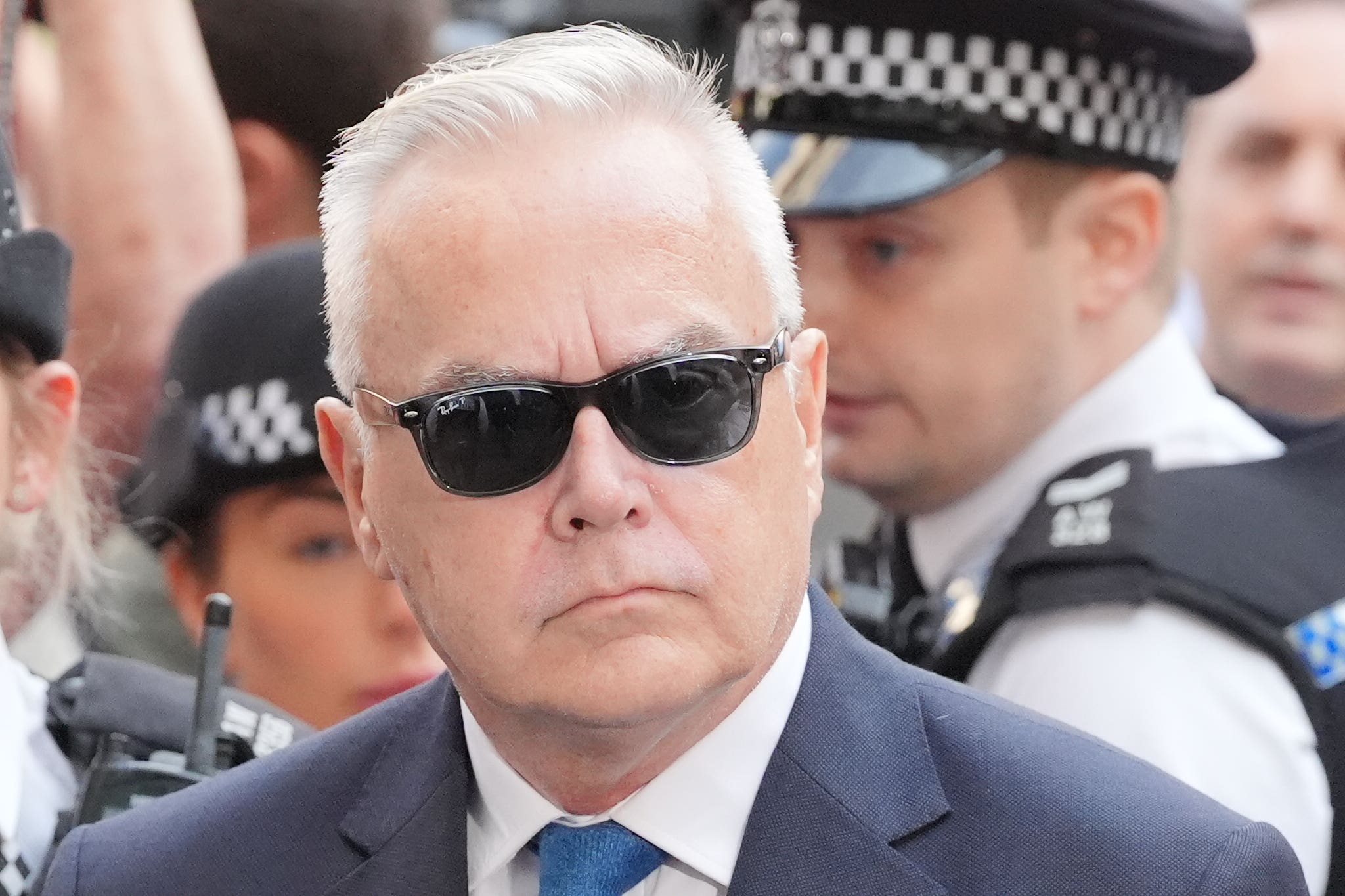 Former BBC broadcaster Huw Edwards arriving at Westminster Magistrates’ Court (Jonathan Brady/PA)