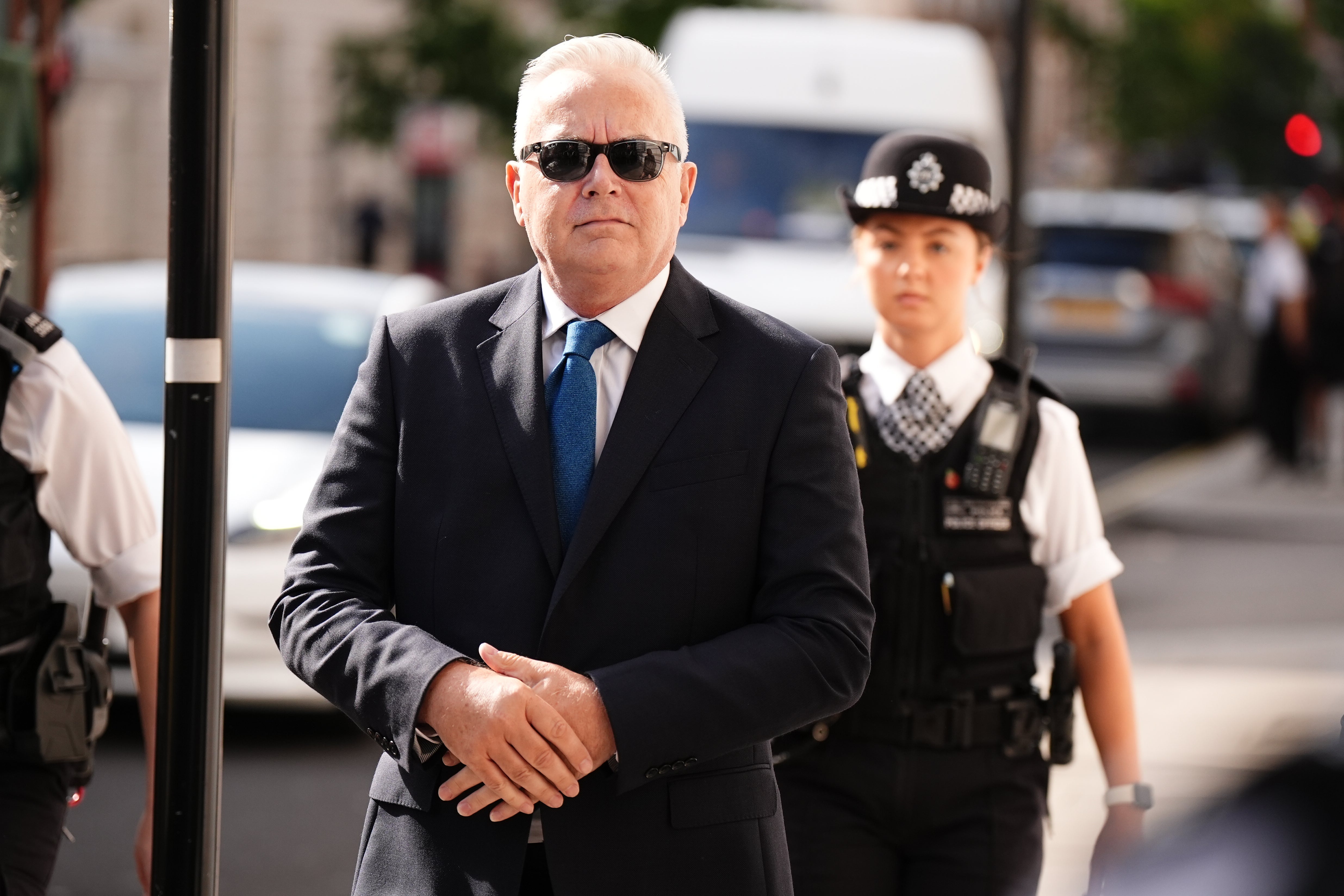 Huw Edwards arriving at Westminster Magistrates’ Court