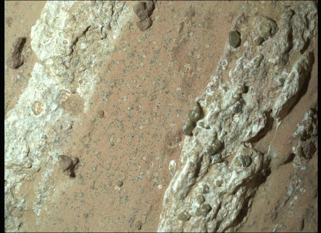 <p>Perseverance, el robot explorador de Marte de la NASA, captó esta imagen de una roca apodada “Cheyava Falls” el 18 de julio de 2024</p>