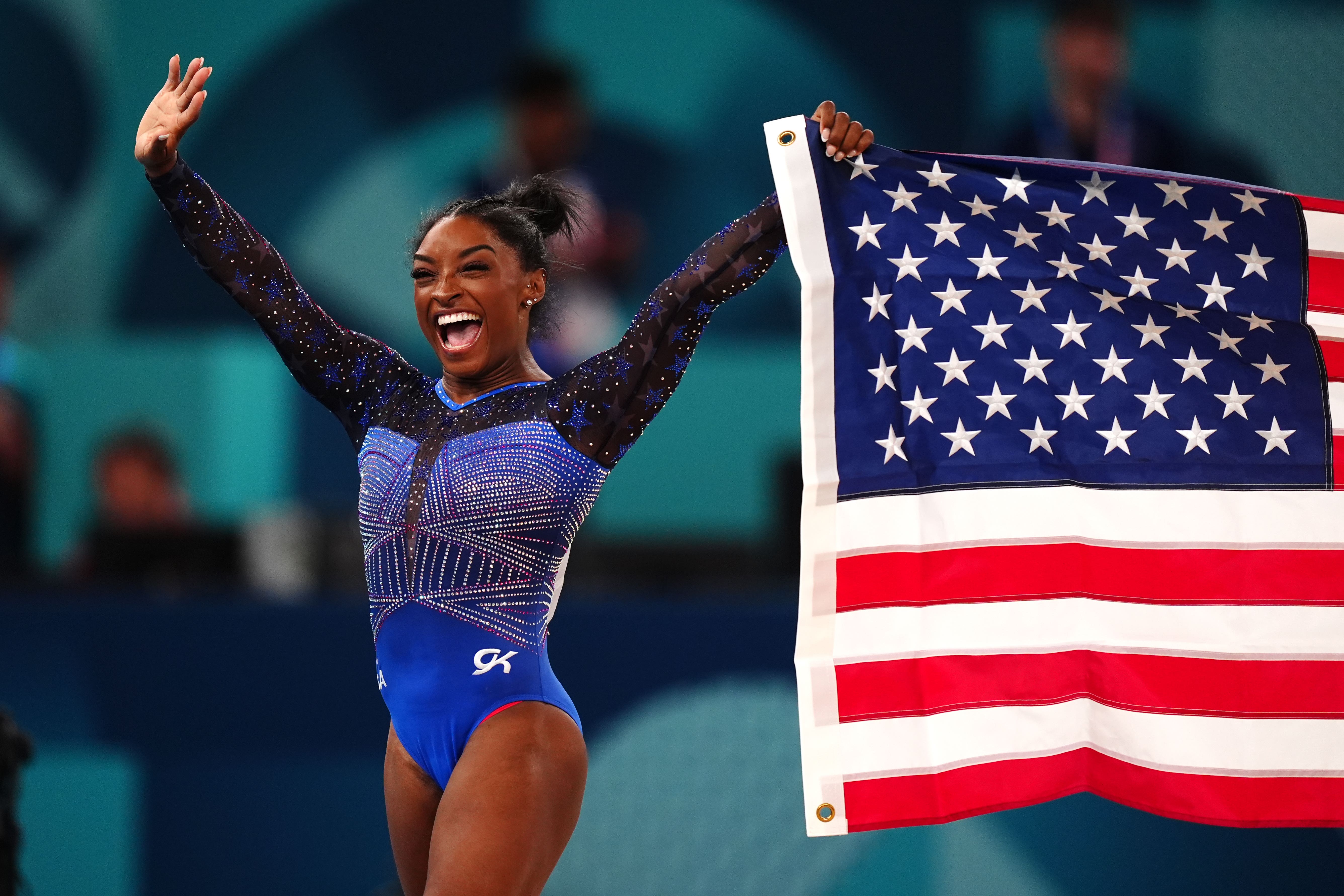 Simone Biles regained the all-around gymnastics title in Paris (Mike Egerton/PA)