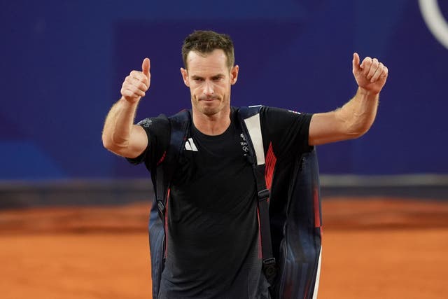 <p>Great Britain’s Andy Murray salutes the fans after his final match (Martin Rickett, PA)</p>