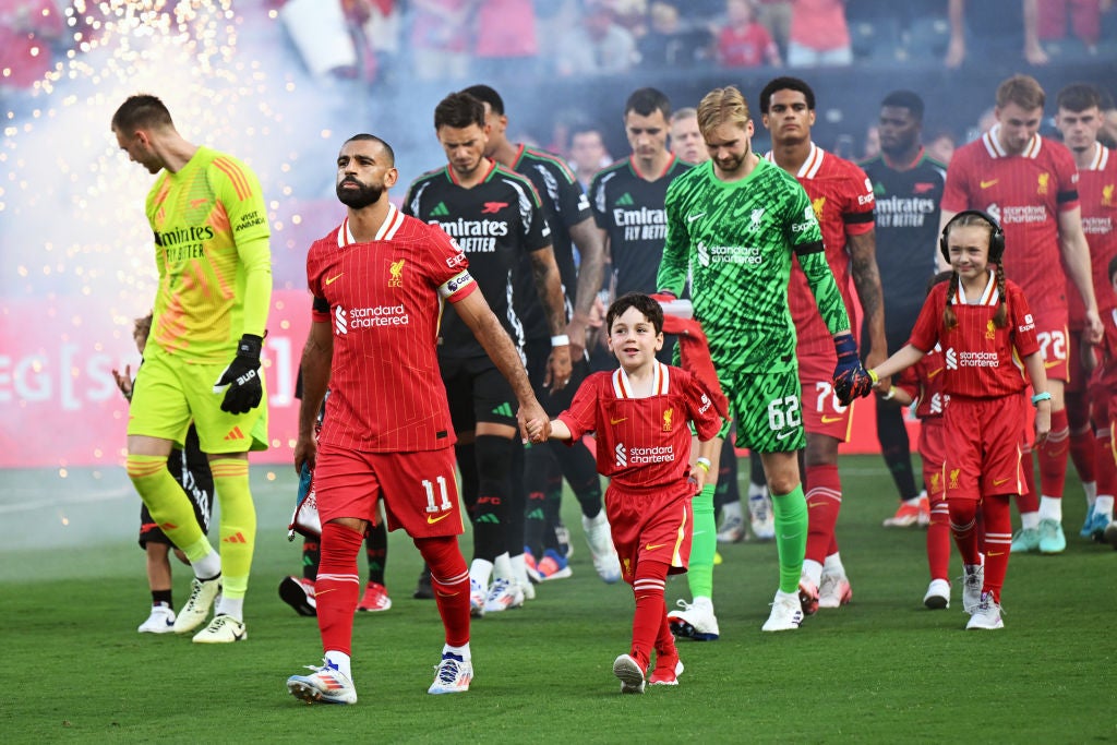 Liverpool and Arsenal players ahead of a friendly in the US this summer