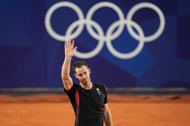 <p>Great Britain’s Andy Murray salutes the fans after his final match (Martin Rickett/PA)</p>