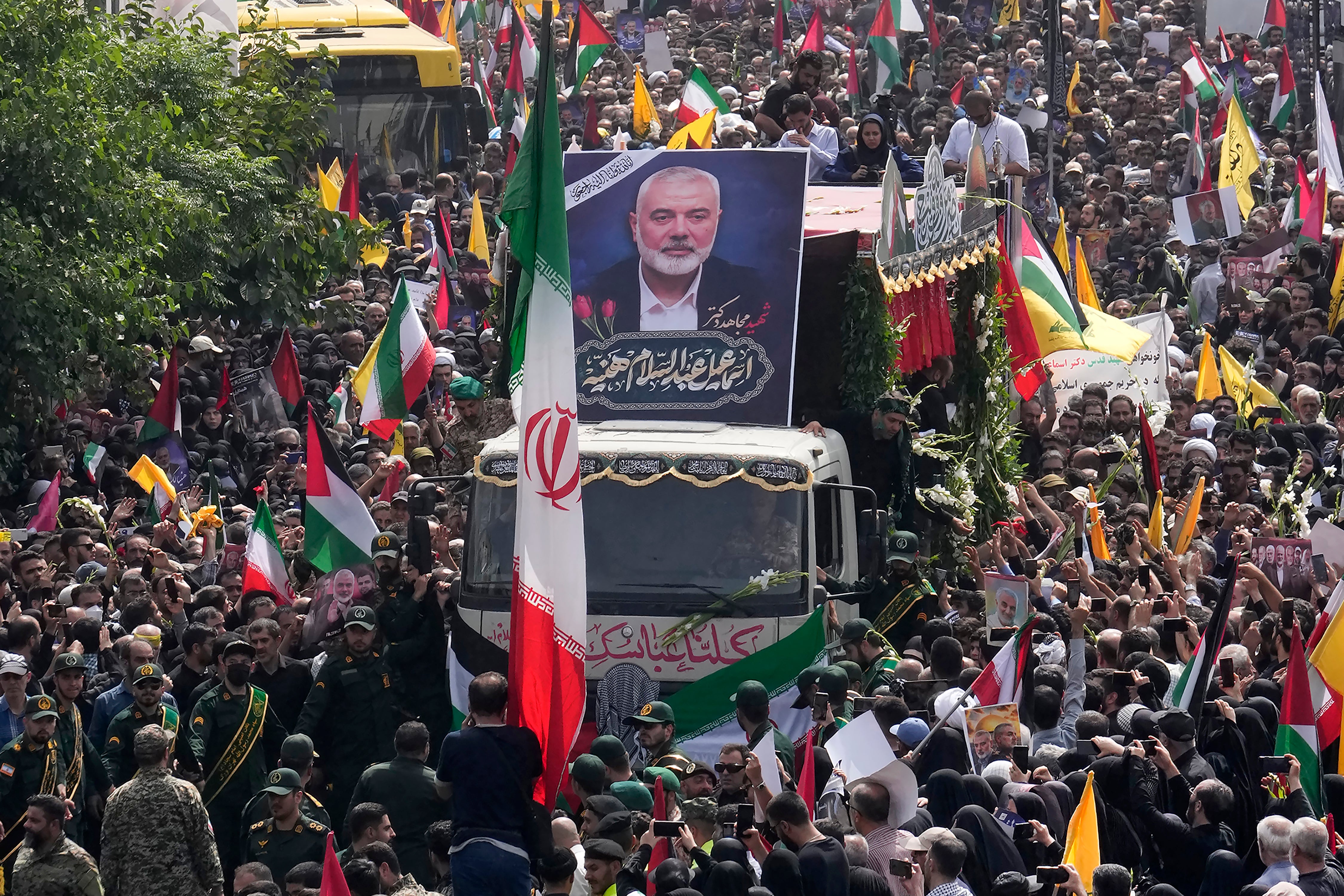 A procession mourning Haniyeh filled Tehran, as Turkey today flies its flags at half mast