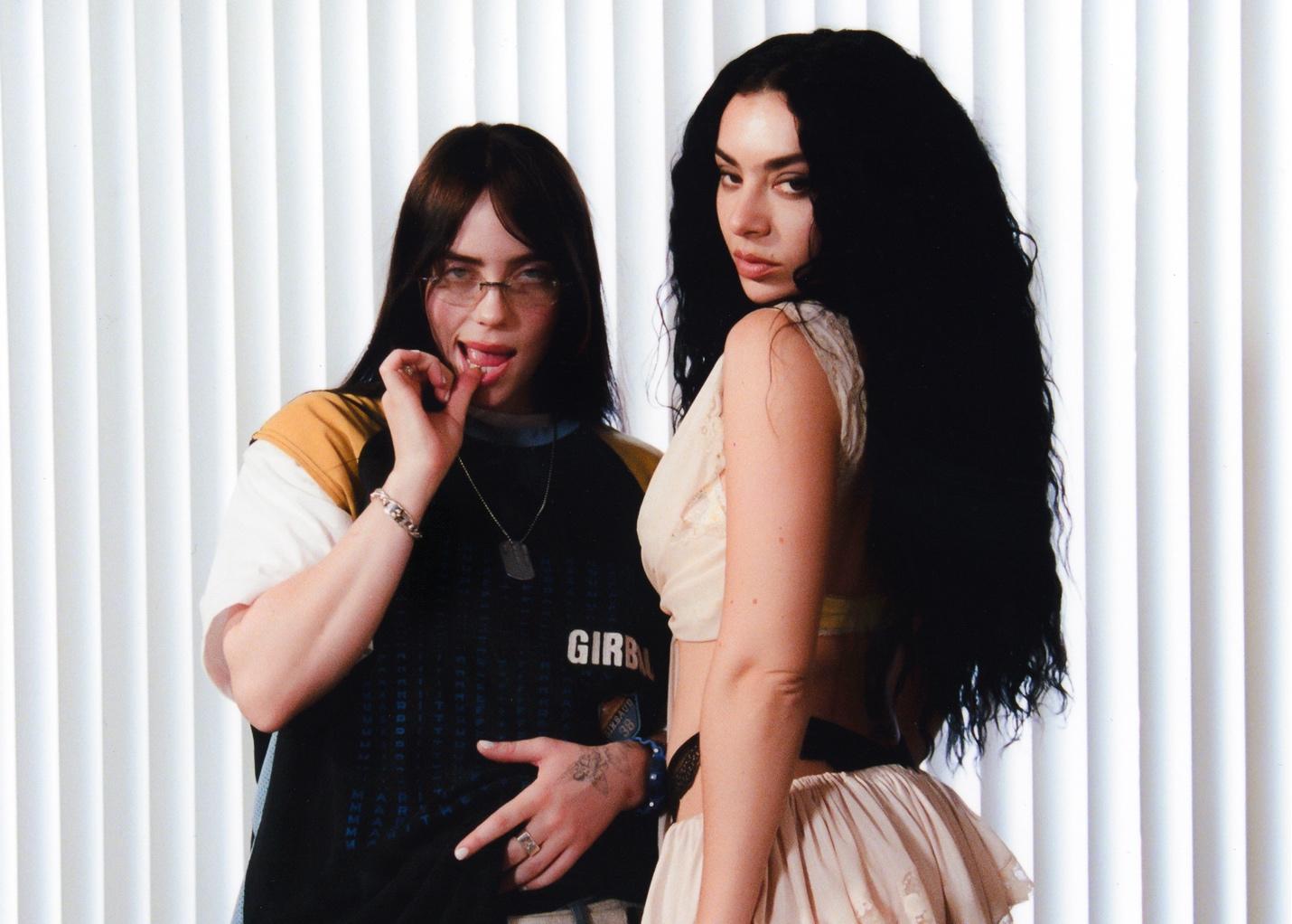 Billie Eilish (left) teams up with British pop star Charli XCX on her single, ‘Guess'