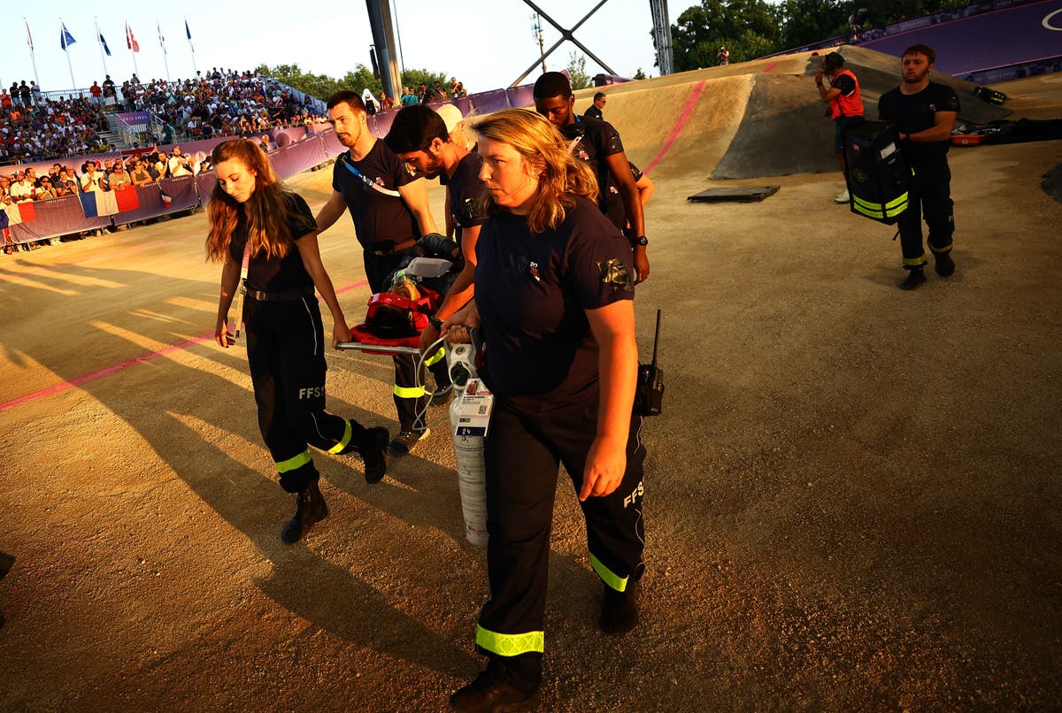 Kye Whyte taken to hospital after heavy crash in BMX racing semi-final