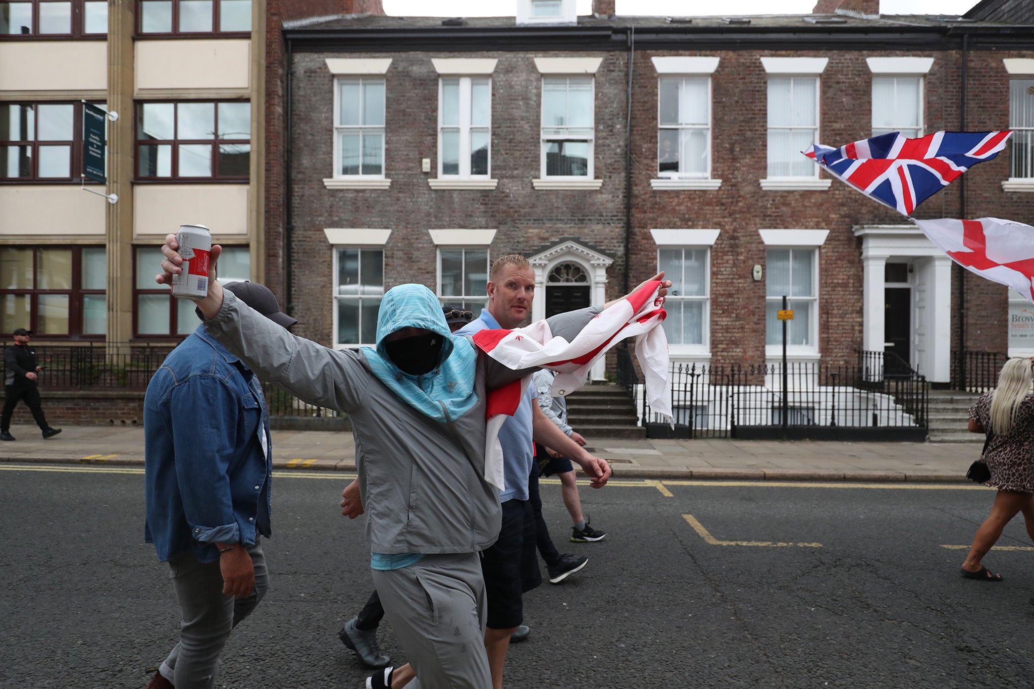 Protesters were out in Sunderland on Friday night