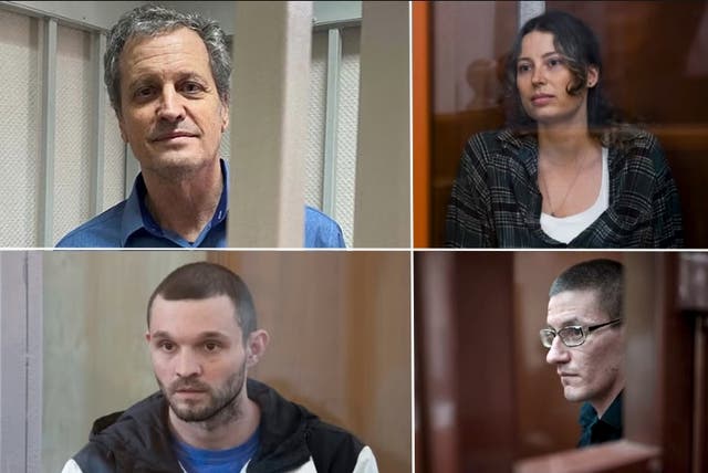 <p>These are some of the Americans left in Russia after a massive prisoner swap. Clockwise from Top left: Marc Fogel is a school teacher from Pittsburgh, ballerina Ksenia Karelina was arrested over a donation to Ukraine, Robert Woodland was found guilty of drug trafficking and US Army Staff Sgt. Gordon Beck was arrested on June 19 accused of stealing</p>