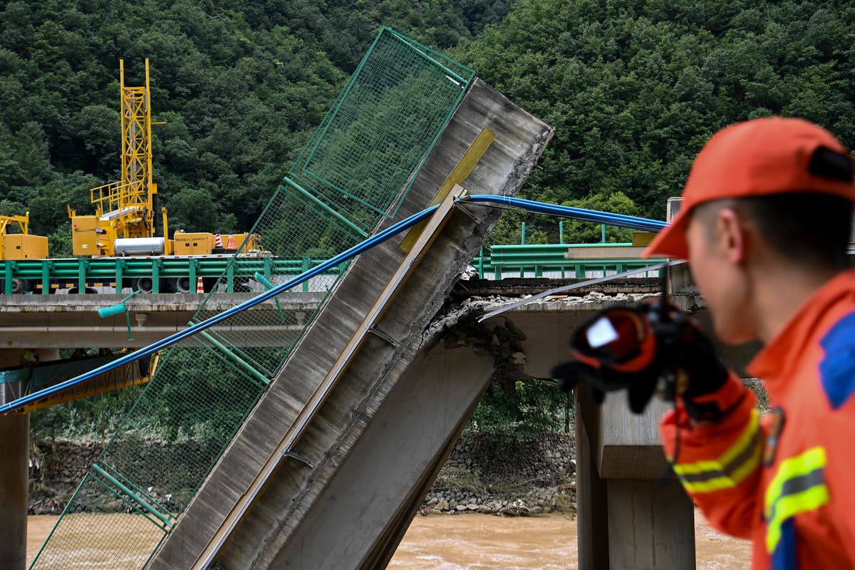 Death toll from bridge collapse in China’s Shaanxi province raised to 38. Two dozen still missing