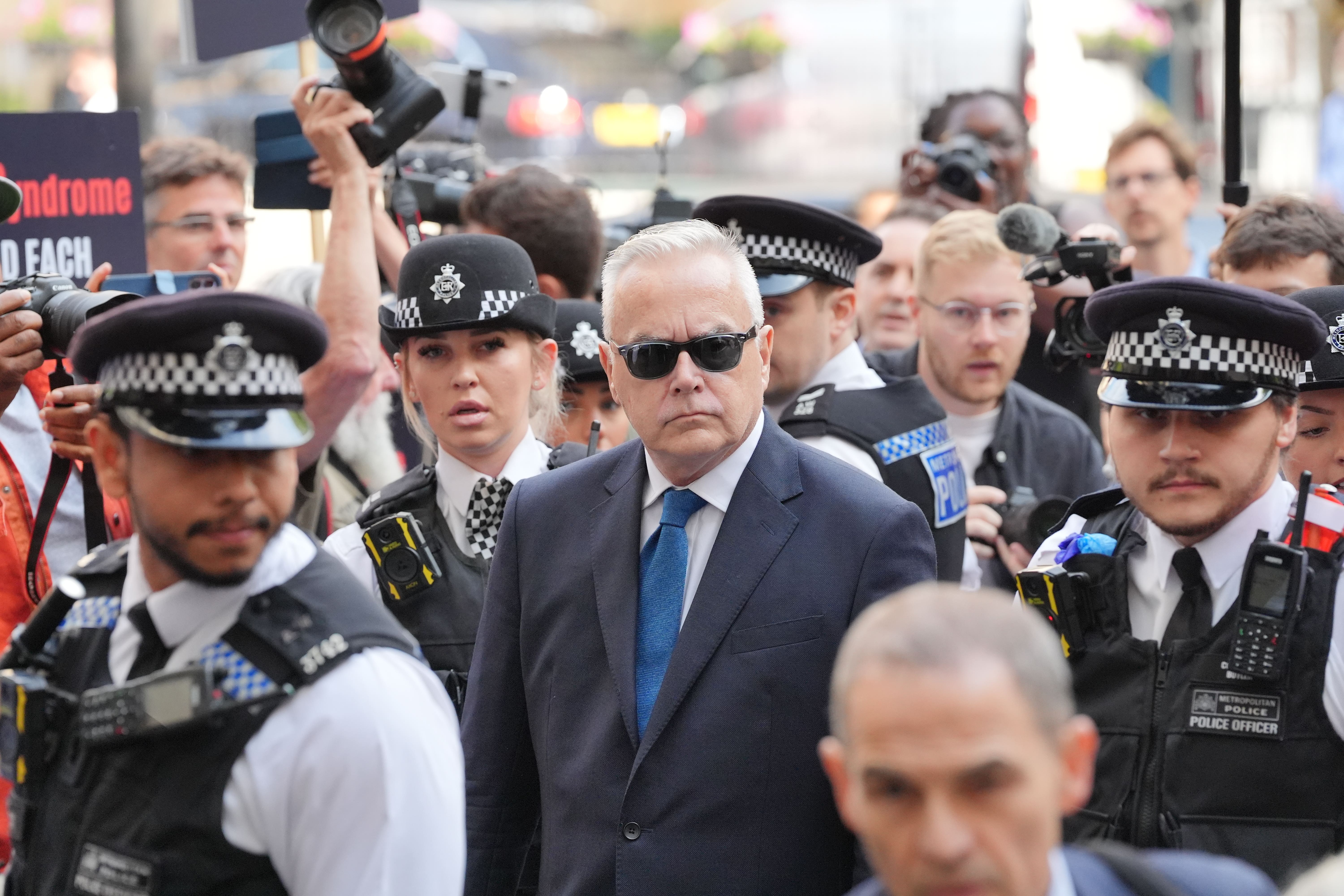 Huw Edwards arriving at Westminster Magistrates’ Court