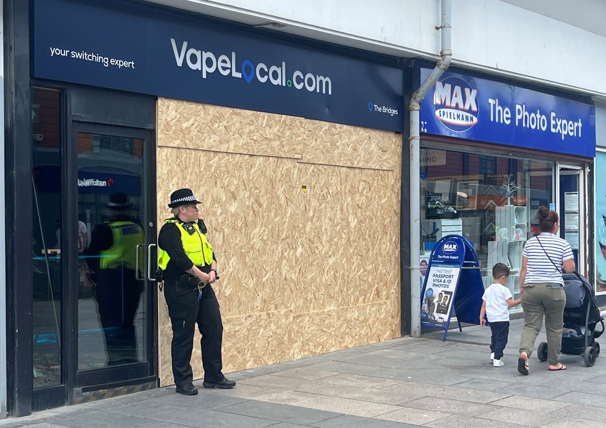 Destruction in Sunderland as community deals with aftermath of rioting