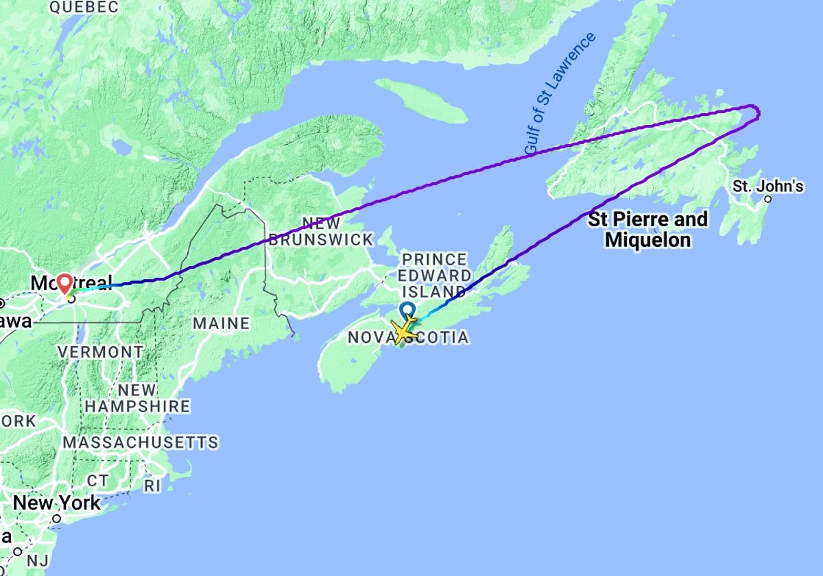 Why did Air Canada passengers end up 400 miles further away from London?