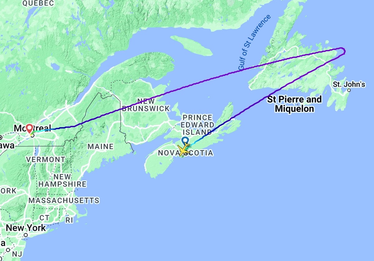 Why did Air Canada passengers end up 400 miles further away from London?