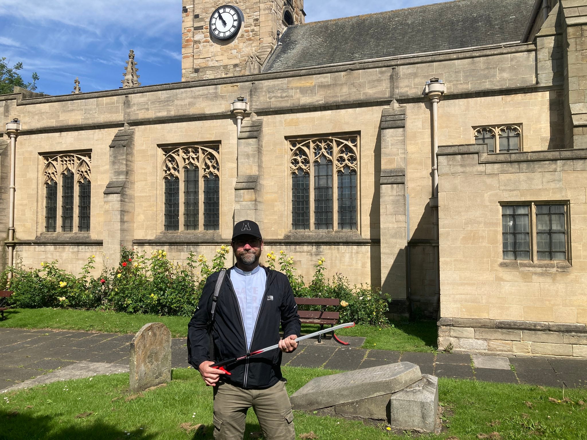 Rev Chris Howson is helping with the clean-up at Sunderland Minster