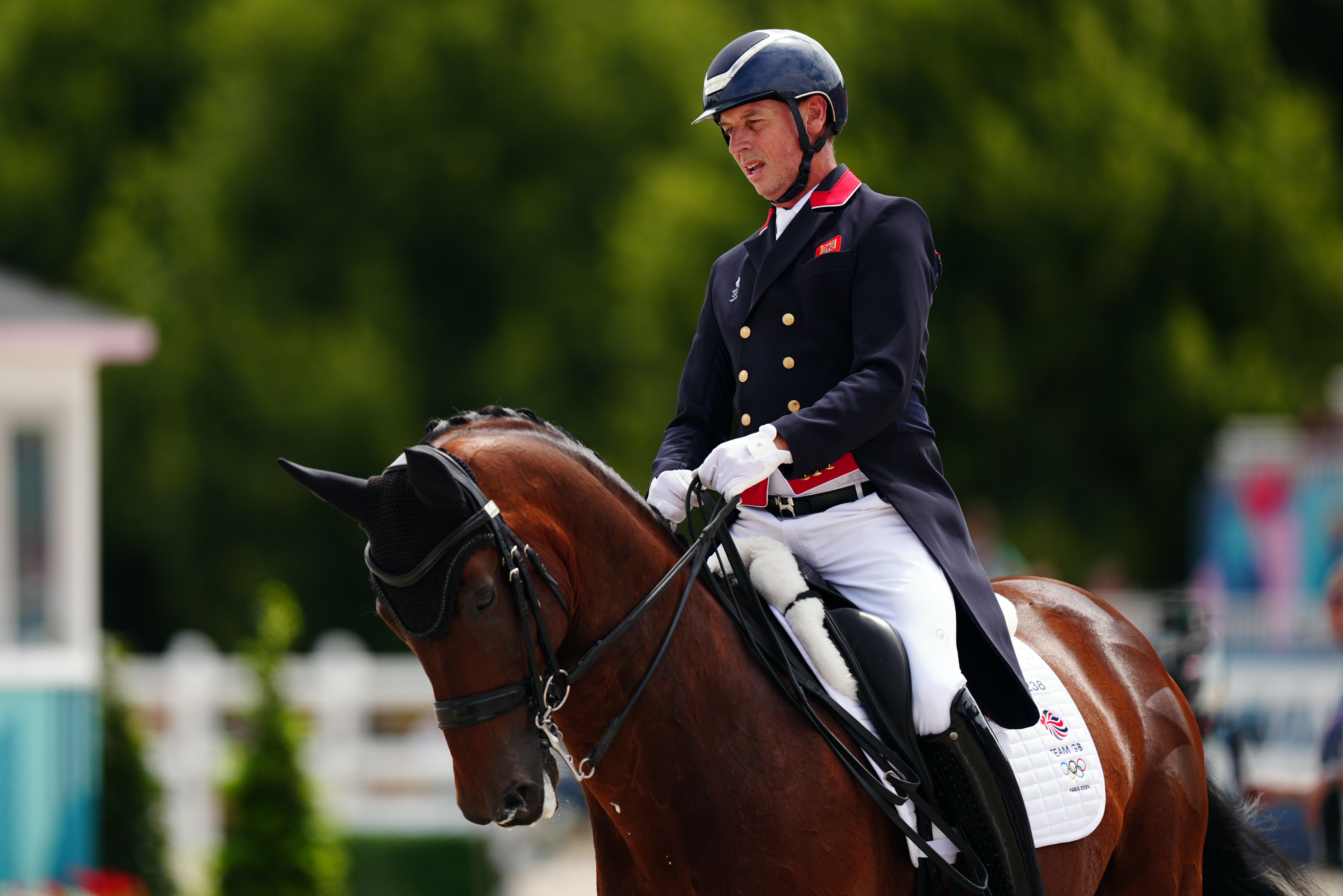 Great Britain’s Carl Hester aboard Fame during the dressage team grand prix special at the Chateau de Versailles (Mike Egerton/PA).