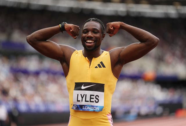 <p>Noah Lyles is one of the big names in action in Poland</p>